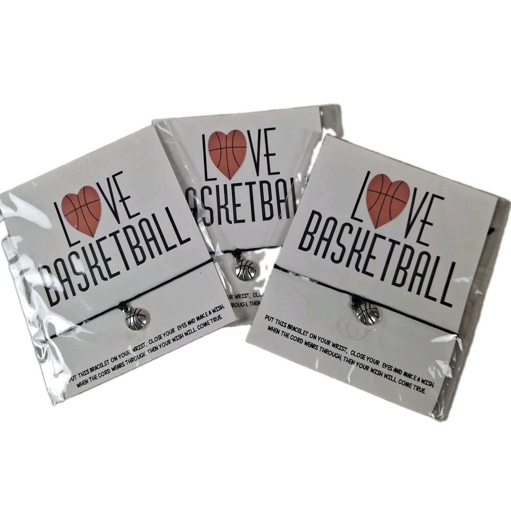 Basketball Wish Bracelet Charm I Love Basketball Team Gift Favor Bulk
